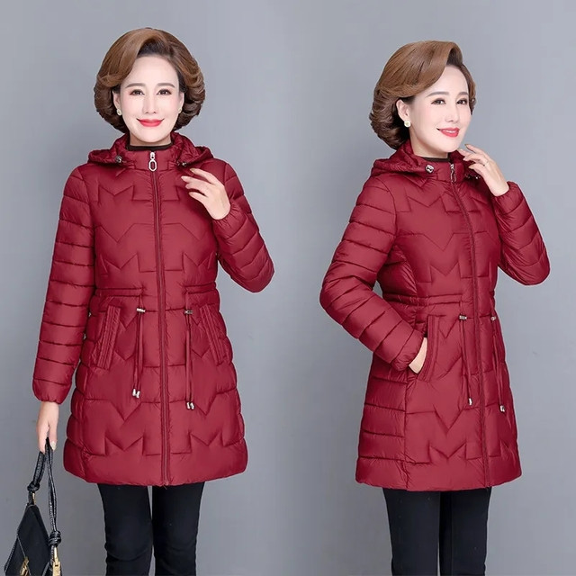 Hooded Lightweight Down Cotton Coat for  Women Mid-Long Parka 2023